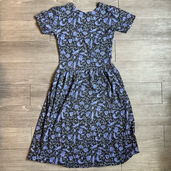 Vtg 80s Nordstrom Point of View Paisley Botanical Cotton T-Shirt Dress Size XS - Picture 2 of 5